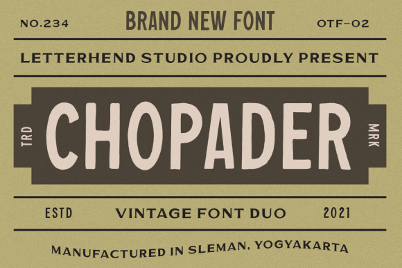 Chopader: A Vintage Display Font for Editorial Design